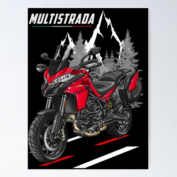 Item preview, Ducati Multistrada V2 (Red + Saddlebags) for Motorcycle Riders designed and sold by MotoApparelHub.