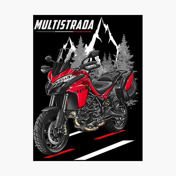 Item preview, Ducati Multistrada V2 (Red + Saddlebags) for Motorcycle Riders designed and sold by MotoApparelHub.