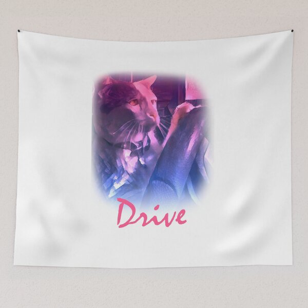 Item preview, DRIVE!, a cat meme adaptation designed and sold by lvlupthreads.