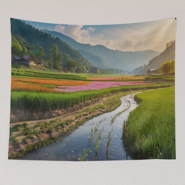 Item preview, Whispers of Nature: Rural Valley by the Flowing River designed and sold by BlareBlare.
