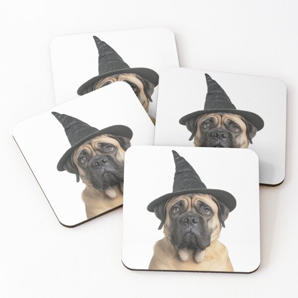Item preview, Bullmastiff Dog Wearing Halloween Witch Hat designed and sold by LazyOwlStore.