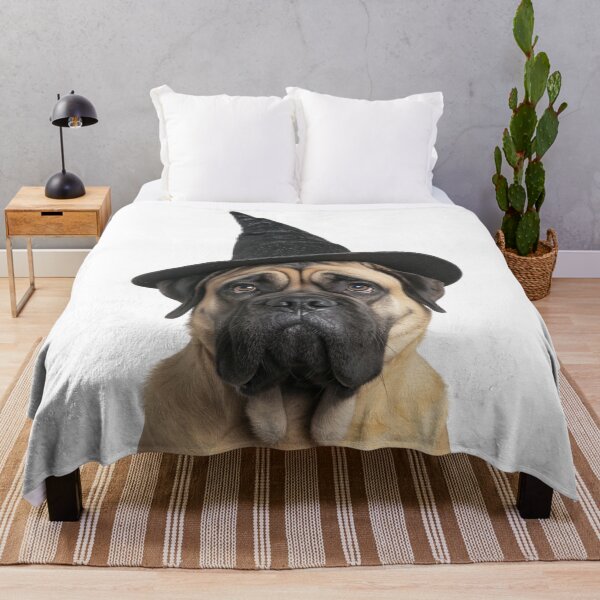 Item preview, Bullmastiff Dog Wearing Halloween Witch Hat designed and sold by LazyOwlStore.