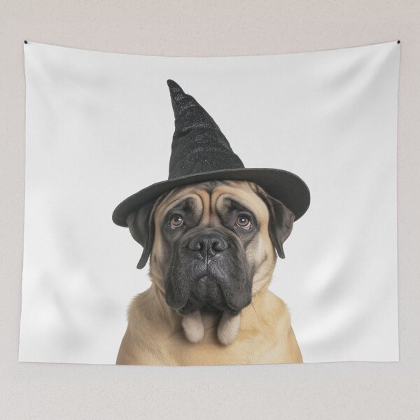 Item preview, Bullmastiff Dog Wearing Halloween Witch Hat designed and sold by LazyOwlStore.