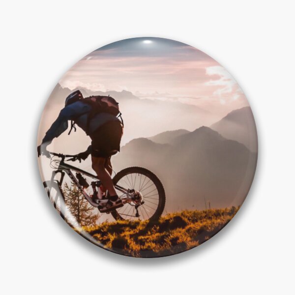 Item preview, High-Altitude MTB Shredder Conquers Mountain Peaks designed and sold by GrizzlyCollective.