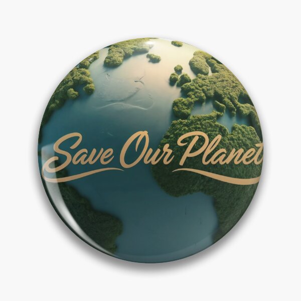Item preview, Stylized Earth with Green Textures and Environmental Message designed and sold by Creative88Art.