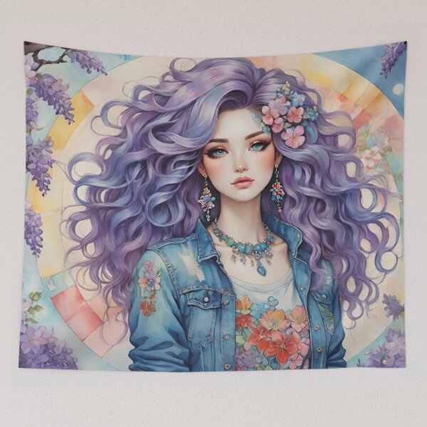 Item preview, Purple Wisteria Beauty In Blue Jean Jacket designed and sold by CarrollGene.
