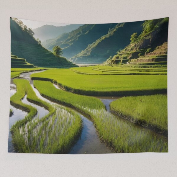 Item preview, Where Nature Grows Rice Fields Embraced by the Valley designed and sold by BlareBlare.