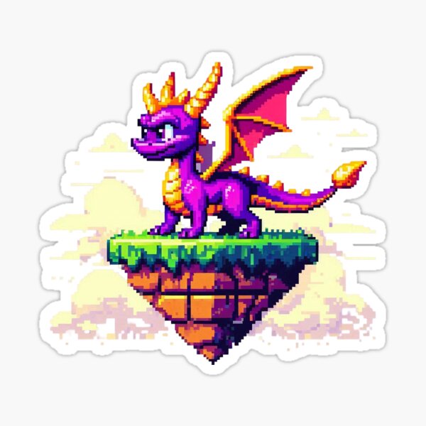Vista previa del artículo con la obra «Pixel Spyro», diseñado y vendido por Lurmik95.
