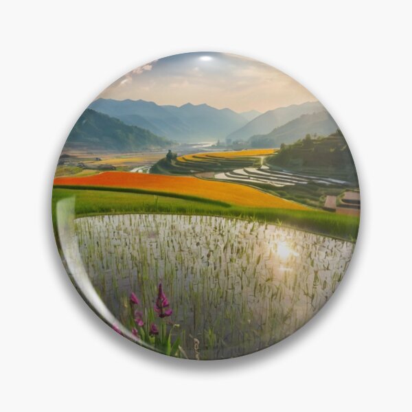 Item preview, Sunlit Rice Terraces Beside the Gentle River designed and sold by BlareBlare.