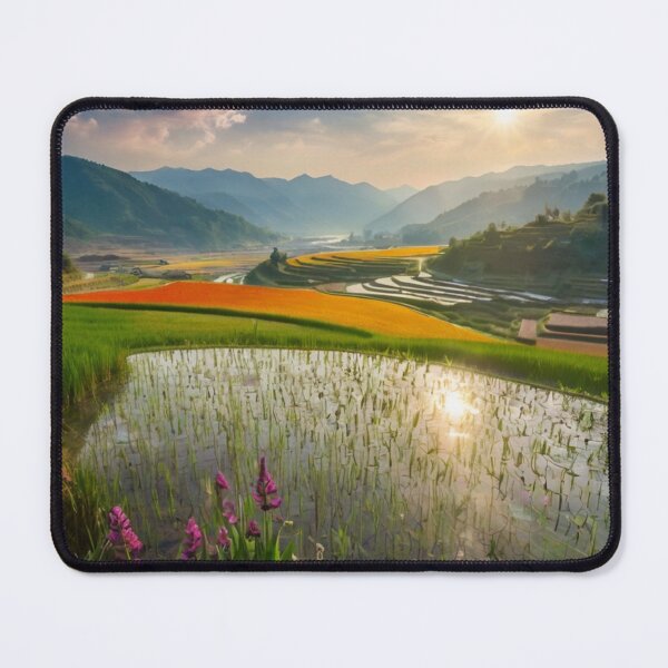 Item preview, Sunlit Rice Terraces Beside the Gentle River designed and sold by BlareBlare.