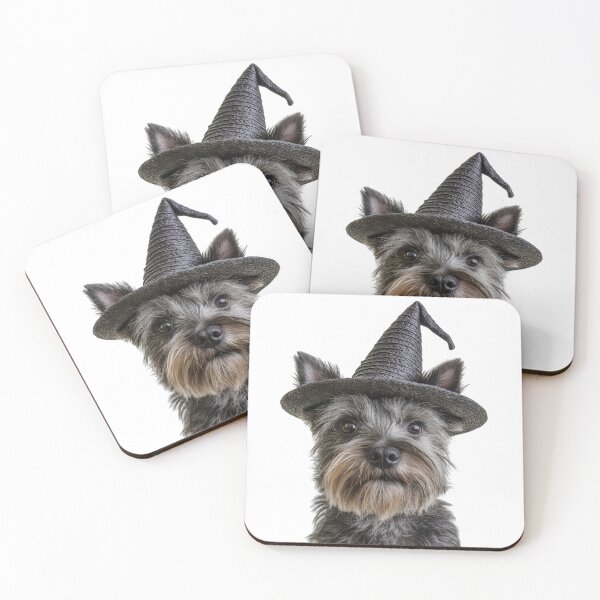 Item preview, Cairn Terrier Dog Wearing Halloween Witch Hat designed and sold by LazyOwlStore.