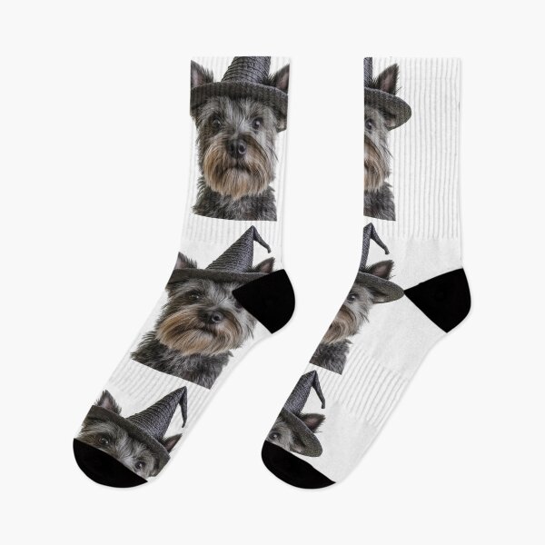 Item preview, Cairn Terrier Dog Wearing Halloween Witch Hat designed and sold by LazyOwlStore.