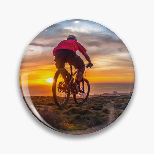 Item preview, High-Altitude MTB Shredder Conquers Mountain Peaks designed and sold by GrizzlyCollective.