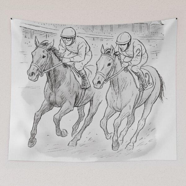 Item preview, Horse Racing Derby Art designed and sold by HowToCanadian.