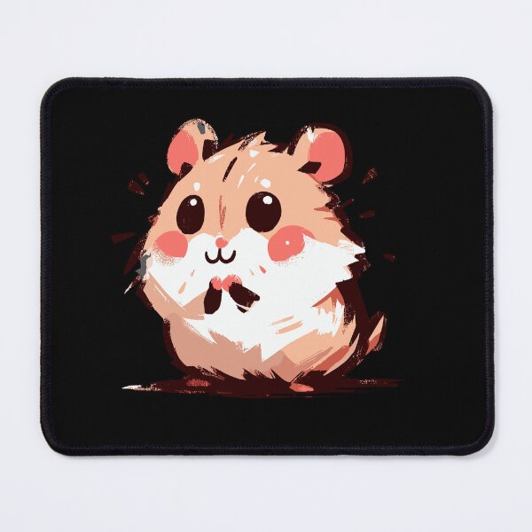 Item preview, Chubby Hamster Illustration – Cute Messy Brush Kawaii Rodent designed and sold by Emegan Print Art.