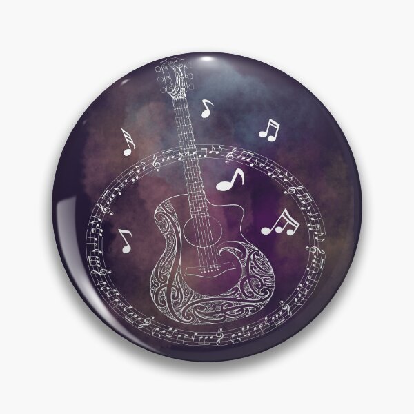Item preview, Guitar with music notes - white designed and sold by LiskoDesign.