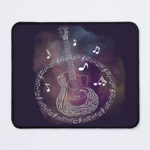 Item preview, Guitar with music notes - white designed and sold by LiskoDesign.