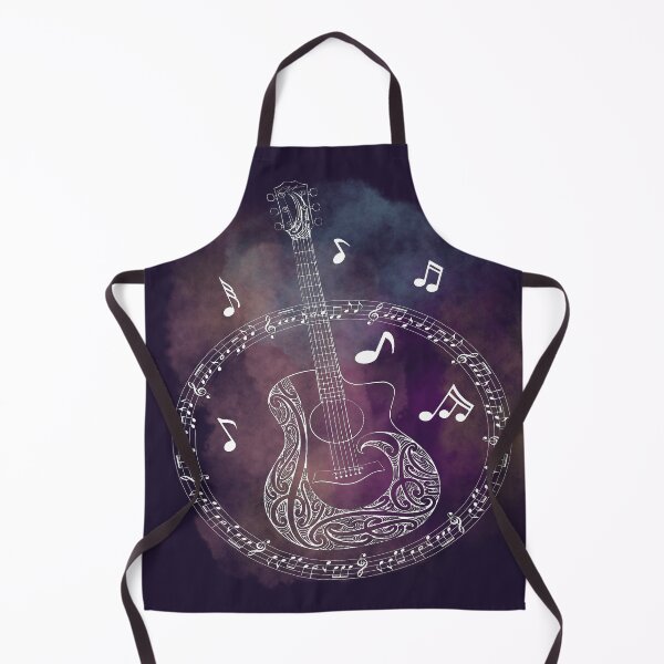 Item preview, Guitar with music notes - white designed and sold by LiskoDesign.