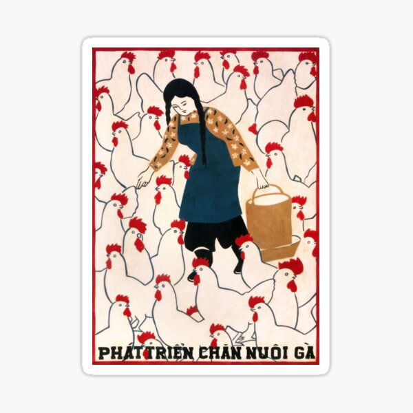 Aperçu de l'œuvre Affiche de poulet vietnamienne vintage Phát Triển Chăn Nuôi Gà créée et vendue par Onodera.