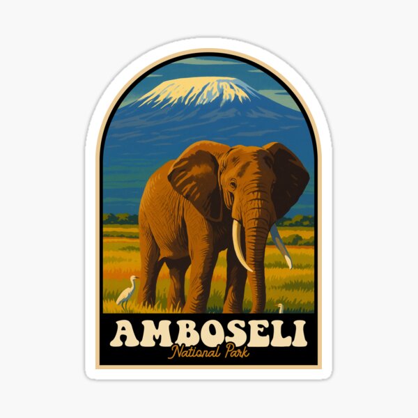 Item preview, Amboseli National Park Vintage Elephant Safari Design designed and sold by JackCurtis1991.