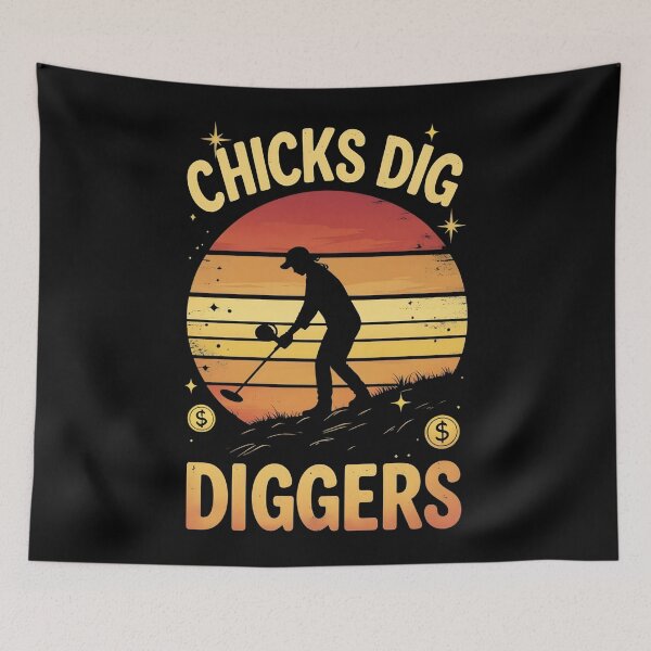 Item preview, Chicks Dig Diggers Metal Detecting designed and sold by DomTeesHaven.
