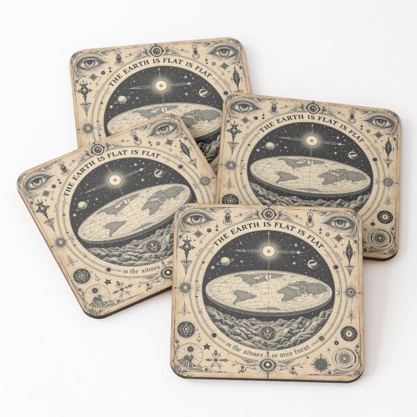 Item preview, “The Great Flat Earth Map – Occult Cartography of a Forgotten Truth” designed and sold by GL1TCH-WEAR.