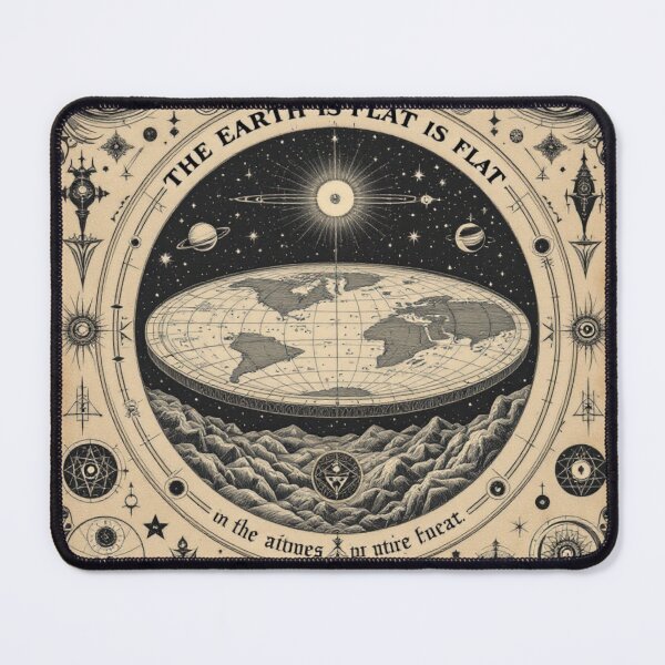 Item preview, “The Great Flat Earth Map – Occult Cartography of a Forgotten Truth” designed and sold by GL1TCH-WEAR.