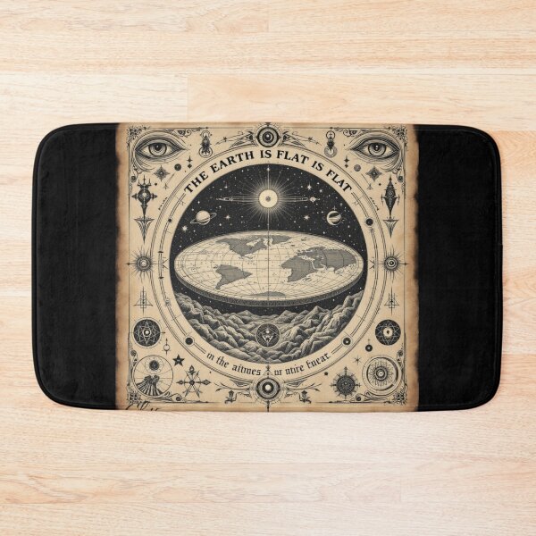 Item preview, “The Great Flat Earth Map – Occult Cartography of a Forgotten Truth” designed and sold by GL1TCH-WEAR.