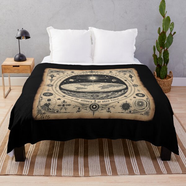 Item preview, “The Great Flat Earth Map – Occult Cartography of a Forgotten Truth” designed and sold by GL1TCH-WEAR.