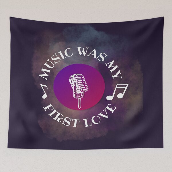 Item preview, Music was my first love - Microphone purple / white designed and sold by LiskoDesign.
