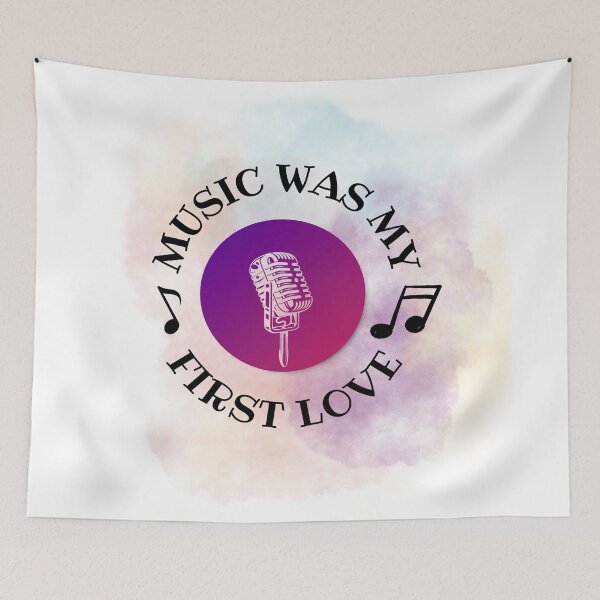Item preview, Music was my first love - Microphone purple / black designed and sold by LiskoDesign.