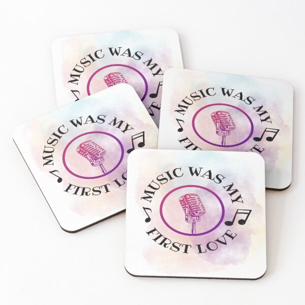 Item preview, Music was my first love - Microphone Circle purple / black designed and sold by LiskoDesign.
