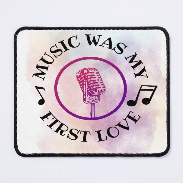 Item preview, Music was my first love - Microphone Circle purple / black designed and sold by LiskoDesign.