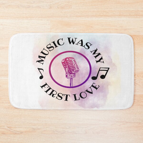 Item preview, Music was my first love - Microphone Circle purple / black designed and sold by LiskoDesign.