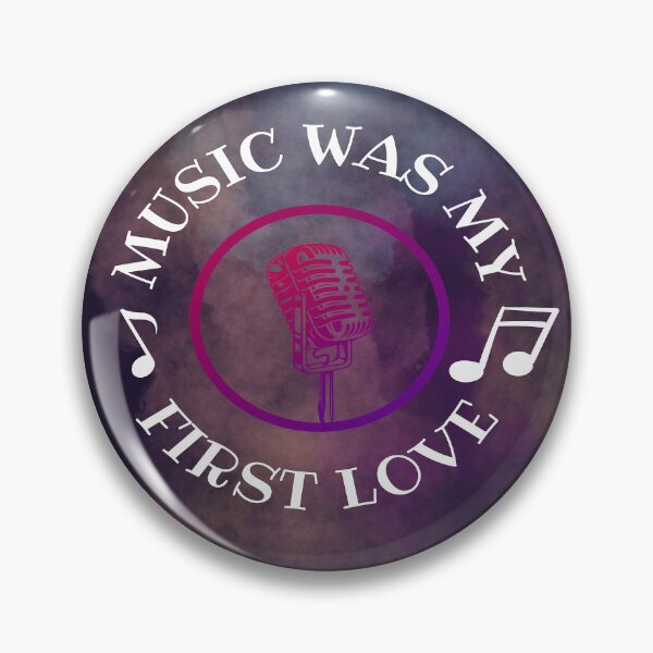 Item preview, Music was my first love - microphone circle purple / white designed and sold by LiskoDesign.
