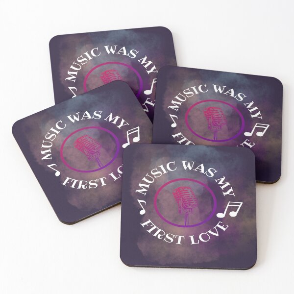 Item preview, Music was my first love - microphone circle purple / white designed and sold by LiskoDesign.