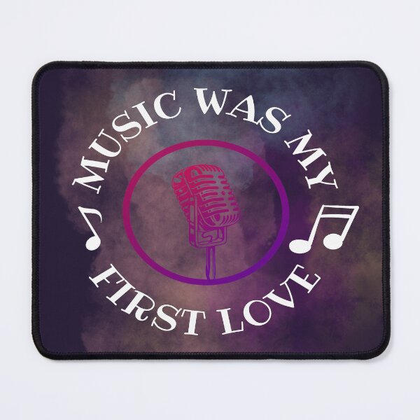 Item preview, Music was my first love - microphone circle purple / white designed and sold by LiskoDesign.