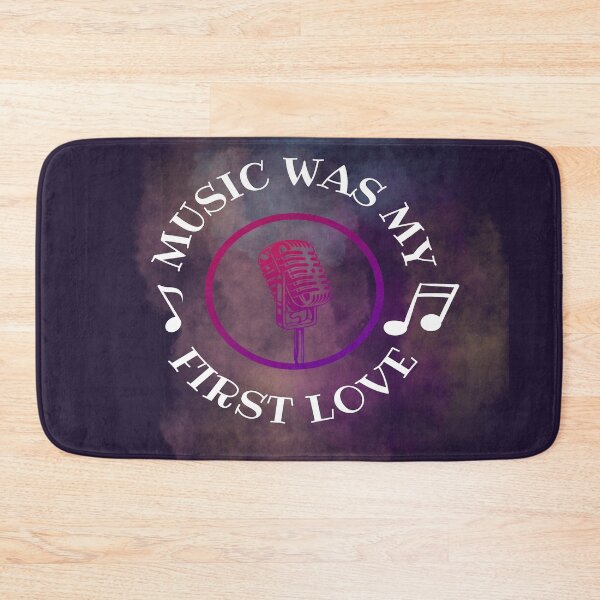 Item preview, Music was my first love - microphone circle purple / white designed and sold by LiskoDesign.
