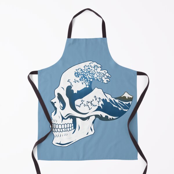 Item preview, hokasia wave skull blue designed and sold by ASKEW GRAPHICS.