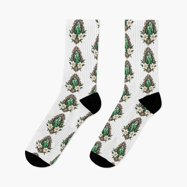 Item preview, May birthstone Emerald jewels with flowers designed and sold by MendaciousMina.