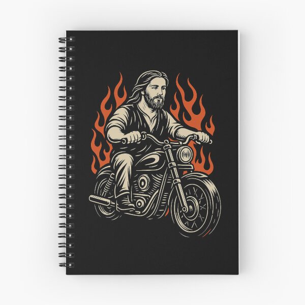 Item preview, Jesus Riding Chopper in Flames designed and sold by HYSTOREGYMWEAR.