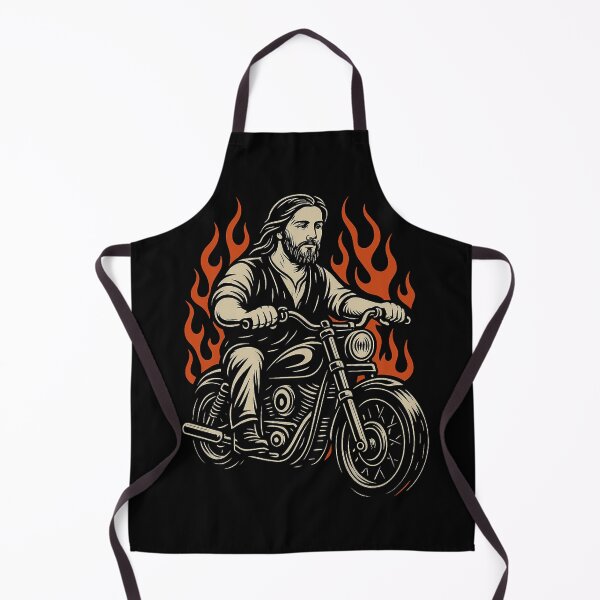 Item preview, Jesus Riding Chopper in Flames designed and sold by HYSTOREGYMWEAR.