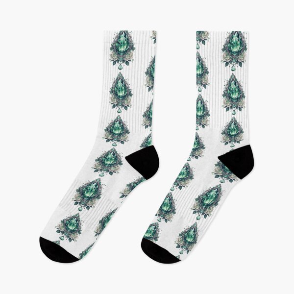 Item preview, May birthstone Emerald jewels with flowers designed and sold by MendaciousMina.