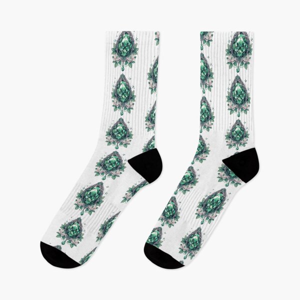 Item preview, May birthstone Emerald jewels with flowers designed and sold by MendaciousMina.