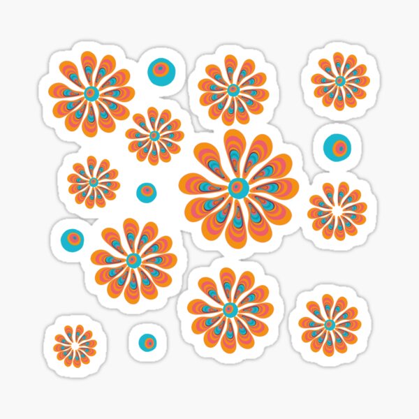 Item preview, In a Black Sea - Psychedelic 1960s Love Flower designed and sold by WandaRichards.
