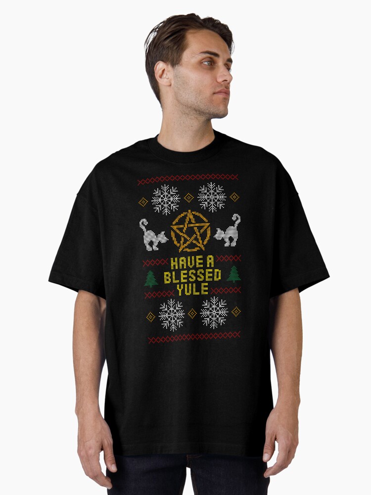 Thumbnail 1 of 7, Oversized T-Shirt, Have A Blessed Yule designed and sold by hjalte81.