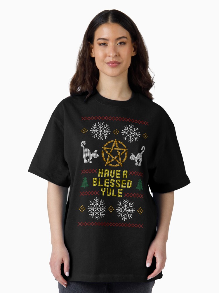 Thumbnail 2 of 7, Oversized T-Shirt, Have A Blessed Yule designed and sold by hjalte81.