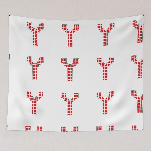 Item preview, Uppercase Y - Red Pixel Block Character designed and sold by PixelGlyphs.