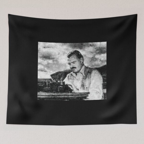 Item preview, Hemingway at his typewriter designed and sold by stevepaint.