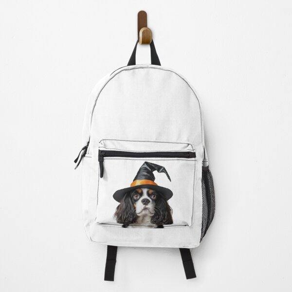 Item preview, Cavalier King Charles Spaniel dog Wearing Halloween Witch Hat designed and sold by LazyOwlStore.